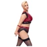 Kép 6/15 - / Cottelli Bondage Plus Size - csipkés melltartó szett (piros)