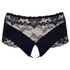 Kép 2/7 - Cottelli Plus Size - csipkés gyöngyös nyitott bugyi (fekete)