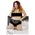 Kép 6/7 - Cottelli Plus Size - csipkés gyöngyös nyitott bugyi (fekete)
