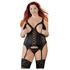 Kép 14/15 - Cottelli Plus Size - variálható harisnyatartós felső (fekete)
