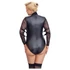 Kép 8/15 - Cottelli Bondage Plus Size - csipkésujjú body (fekete)