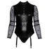 Kép 12/15 - Cottelli Bondage Plus Size - csipkésujjú body (fekete)