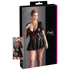 Kép 1/13 - Cottelli Plus Size - fényes ruha piros fűzővel (fekete)