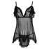 Kép 6/9 - Cottelli - Lenge, fodros babydoll (fekete)
