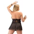 Kép 2/11 - Cottelli Plus Size - csipkés lenge babydoll (fekete)
