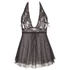 Kép 8/11 - Cottelli Plus Size - csipkés lenge babydoll (fekete)