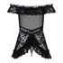 Kép 6/7 - Obsessive Flores - fodros babydoll és tanga (fekete)