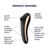 Kép 2/4 - Satisfyer Dual Kiss - akkus hüvelyi és csikló vibrátor (fekete)
