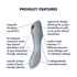 Kép 2/4 - Satisfyer Curvy Trinity 3 - léghullámos 2in1 vibrátor (szürke)