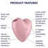 Kép 8/8 - Satisfyer Cutie Heart - akkus léghullámos csikló vibrátor (pink)