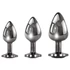 Kép 2/29 - Evolved Black Gem - fém anál plug szett, fekete kővel (ezüst)