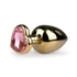 Kép 1/7 - Easytoys Metal No.8 - anál plug szíves talppal - arany-pink (3,5cm)
