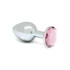 Kép 1/7 - Rimba XS - pink köves, fém anál plug (ezüst)