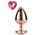 Kép 1/4 - Gleaming Love - alumínium anál plug szív alakú kővel (rózsaarany)