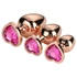 Kép 2/9 - Gleaming Love - szíves anál plug szett - rosegold (3 részes)